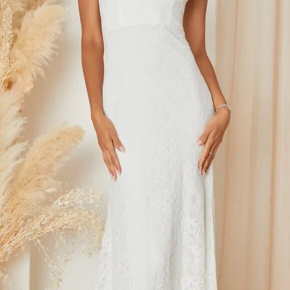 Beloved Eternity White Lace Sleeveless Backless Maxi Dress - Picture 2 of 6